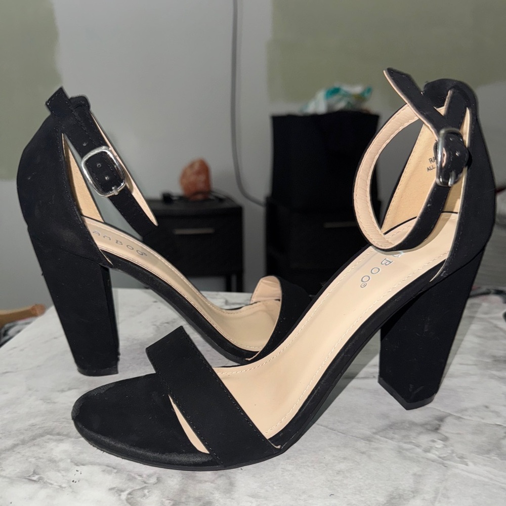 BAMBOO Black Block Heels